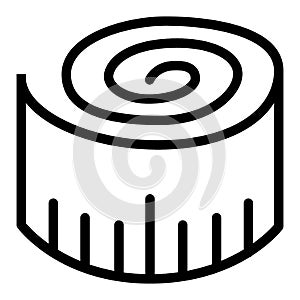 Measuring tape line icon. Length vector illustration isolated on white. Centimeter outline style design, designed for