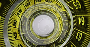 Measuring tape in roll intended to recognize length of objects