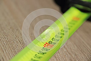 Measuring tape set at 1,50 meter for social distancing