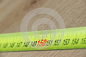 Measuring tape set at 1,50 meter for social distancing