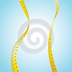 Measuring Tape in a shape of a womans slim body