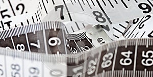 Measuring tape, symbol of tailoring and diets