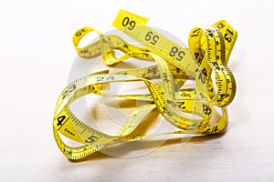 Measuring tape on table