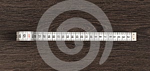Measuring tape of tailor with indicators in form of centimeters