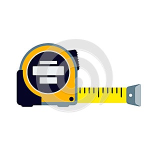 Measuring tape tool. Flat vector illustration on white background.