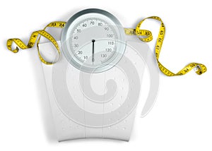 A Measuring Tape on a Weight Scale