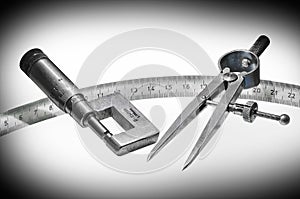 Measuring tool micrometer with ruler and circle 5