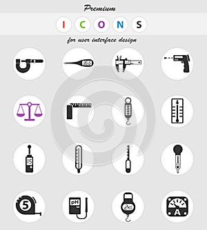 Measuring tools icon set