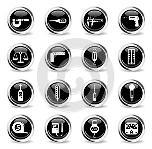 Measuring tools icon set