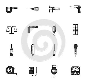 Measuring tools icon set