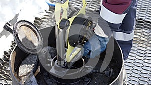 Measuring volume of oil fluid in the tank Oil Industry