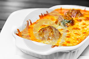 Meat ball lasagna pasta