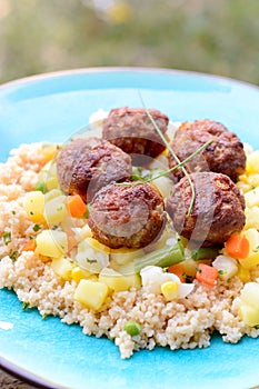 Meat balls and couscous