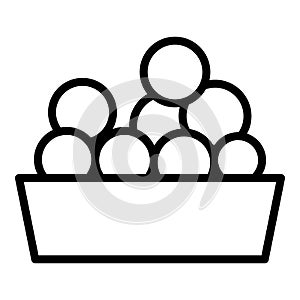 Meat balls dish icon outline vector. Baked food