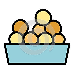 Meat balls dish icon vector flat