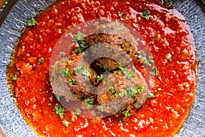 Meat balls. Italian and Mediterranean cuisine. Meat balls with s