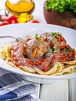 Meat balls. Italian and Mediterranean cuisine. Meat balls with s