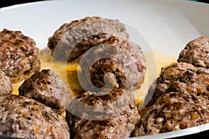 Meat balls of minced beef and pork