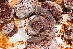 Meat balls of minced beef and pork