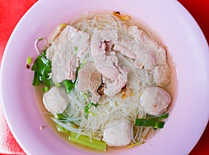 Meat balls noodle with pork