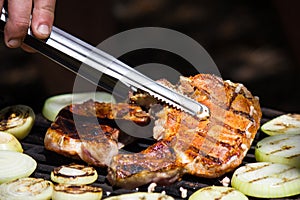 Meat on the barbecue