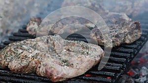 Meat on the barbecue