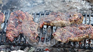 Meat on the barbecue