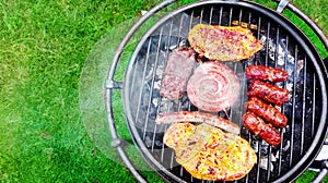 Meat on the barbecue