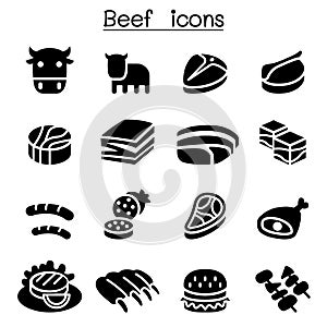 Meat , Beef icon set