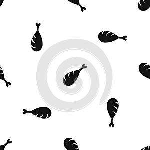 Meat on the bone pattern seamless black