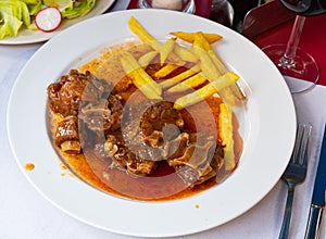 Meat for bull tail stew Rabo de toro Spain