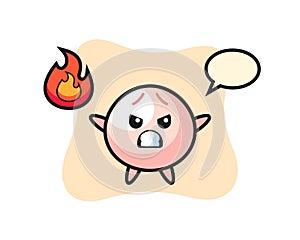 Meat bun character cartoon with angry gesture