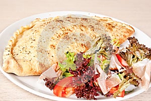 Meat calzone photo