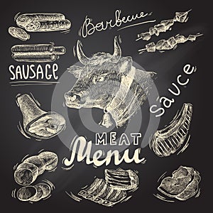 Meat chalkboard set