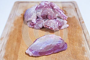 Meat cheek pieces of iberian pig