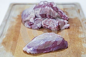 Meat cheek pieces of iberian pig