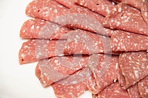 Meat coldcut texture closeup background