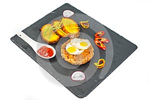 Meat cutlet with eggs