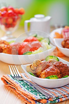 Meat cutlets with cucumber