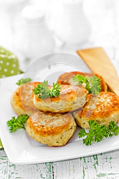 Meat cutlets on a plate