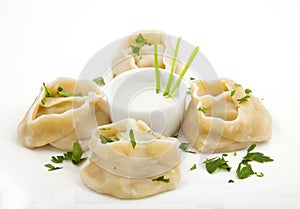 Meat dumplings on a plate