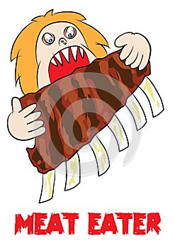Meat eater lover carnivore funny cartoon