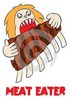 Meat eater lover carnivore funny cartoon photo