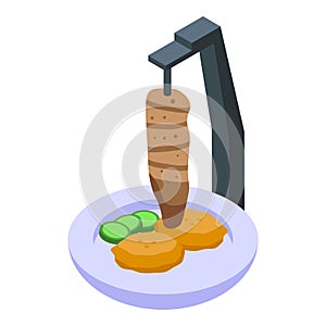Meat food icon isometric vector. Portugal menu photo