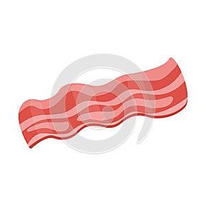 Meat food ingredient bacon cartoon vector isolated illustration