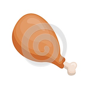 Meat food ingredient chicken drumstick cartoon vector isolated illustration