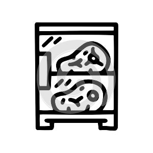 meat fridge line vector doodle simple icon
