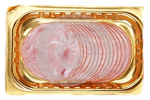 Meat in golden packing