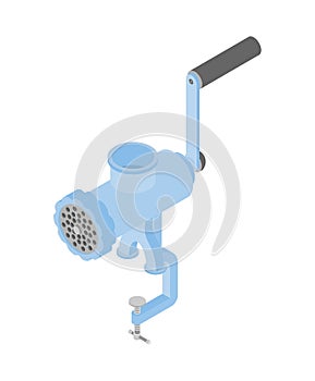 Meat grinder isolated. mincing machine. hasher. Vector meat-chopper