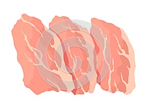 Meat icon. Product for counter of the butcher store. Supermarket food. Top view decorative vector illustration